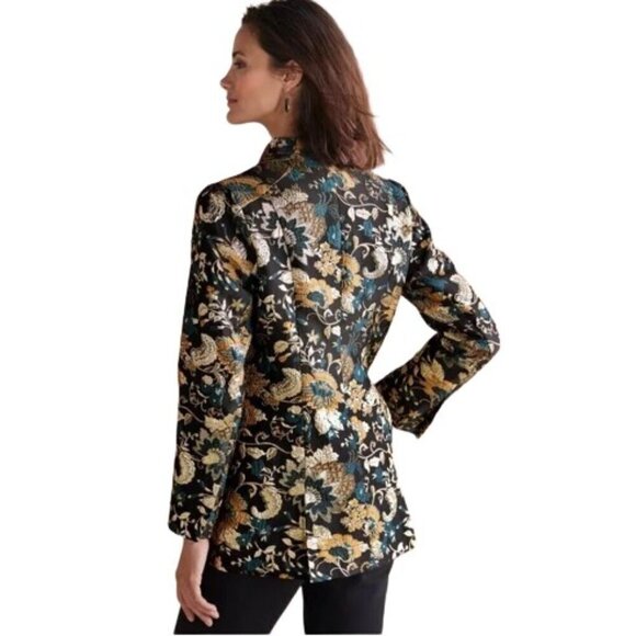 Soft Surroundings Viola Metallic Jacquard Jacket 3X - Picture 3 of 8